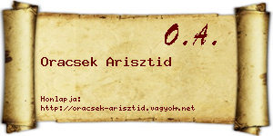 Oracsek Arisztid névjegykártya